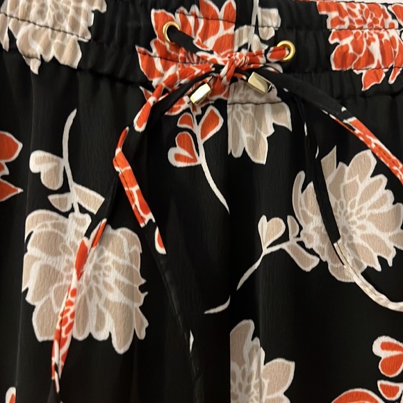 Calvin Klein black dark floral soft pull on pants 20W NWT workwear casual baggy - Picture 3 of 16